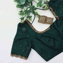 Stunning dark green embroidery blouse