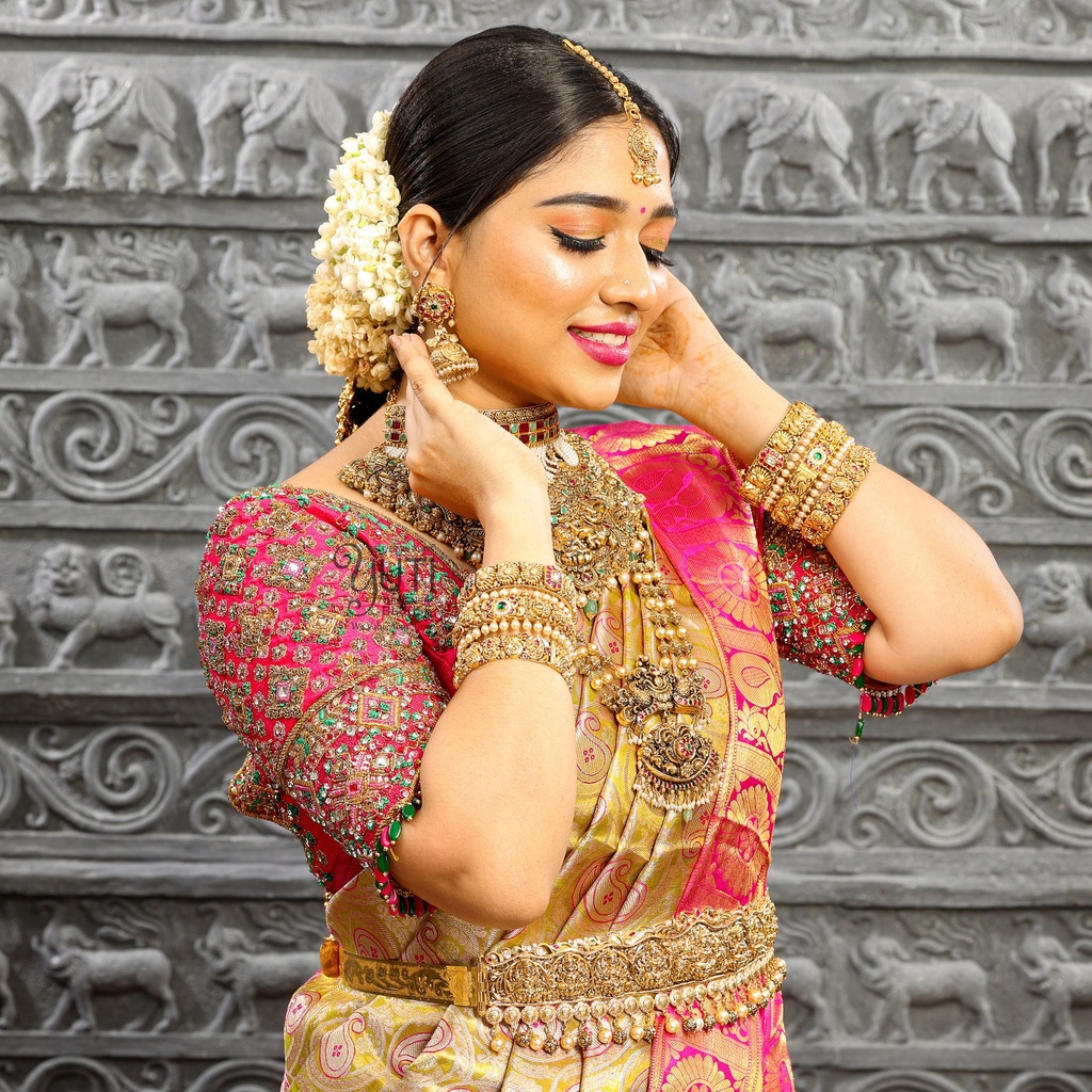 Stunning collection of pink embroidery bridal blouse