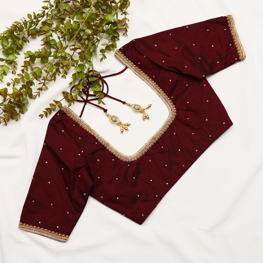 Dark Sienna Embroidery Blouse