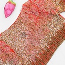 Peach 3d organza bridal blouse