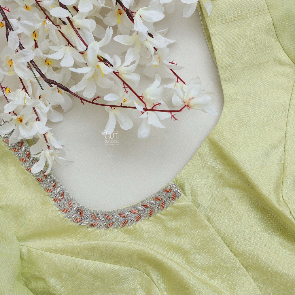 Pale Olive Embroidery Blouse