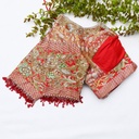 Beauty of red and silver embroidery bridal blouse