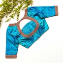 Aqua Blue Embroidery Blouse
