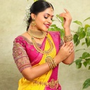Stunning pink open back embroidery Bridal Blouse