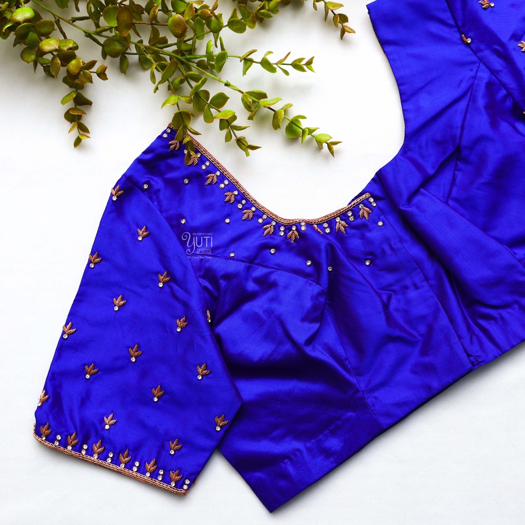 Channeling royal vibes in this stunning royal blue embroidery blouse
