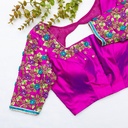 Perfect combination of style and sophistication with our pink open back embroidery Bridal Blouse