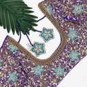 Purple floral bridal blouse