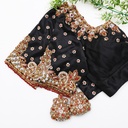Elegance of black bridal blouses with gold and silver embroidery