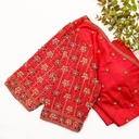 Perfect v-neck orange embroidered bridal blouse