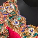 The allure of peacock-inspired embroidery on our elegant bridal blouse
