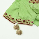 Stunning green color embroidery blouses