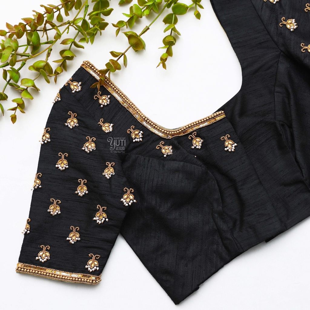 Elegant and chic in my new black Aari Blouse