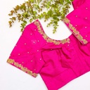 Deep Pink  embroidery blouse