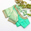 The perfect green embroidery bridal blouse