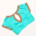 Blue Zircon embroidery blouse