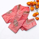 The perfect pink open back embroidery Bridal Blouse