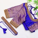 Exquisite dark blue bridal embroidery blouses