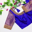 Exquisite dark blue bridal embroidery blouses