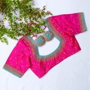Dark Hot Pink embroidery blouse