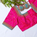 Dark Hot Pink embroidery blouse