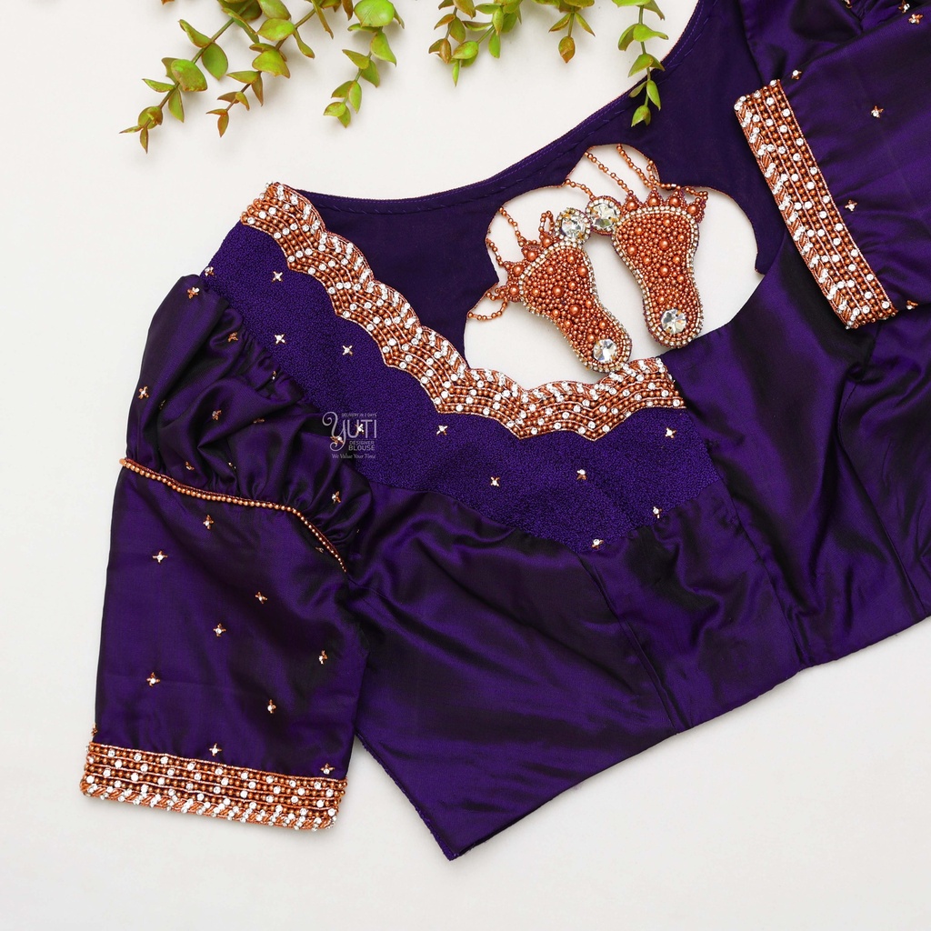 The Royal Purple Bridal Blouse is a true masterpiece