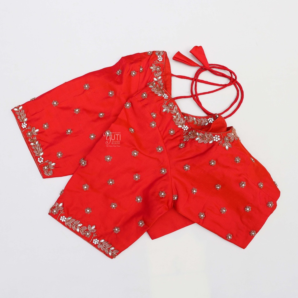 Elegant and sophisticated I feel in my new Ruby Red Aari Blouse.