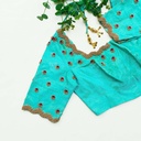 Designing the most elegant Tiffany Blue Bridal Blouse!
