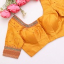 The allure of yellow color bridal embroidery blouses