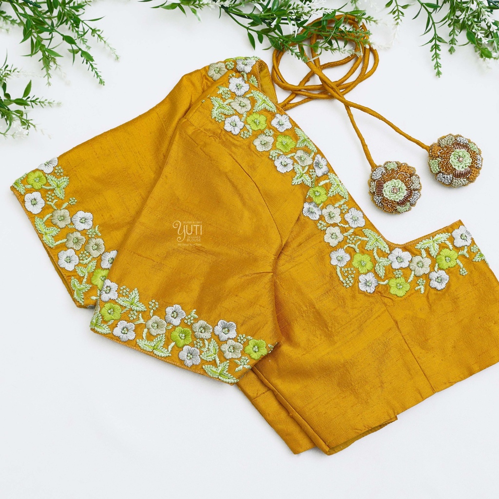 The epitome of elegance with our Bee Yellow Bridal Blouse,
