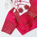 The beauty of red bridal blouses with intricate embroidery work