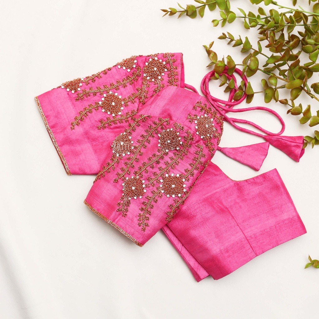 The most adorable cerise pink bridal blouse!