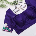Dark blue bridal blouses featuring stunning cow hand embroidery design.