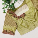 Feeling like a queen in my Olive Green Aari Bridal Blouse