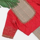 Red vertical line bridal blouse