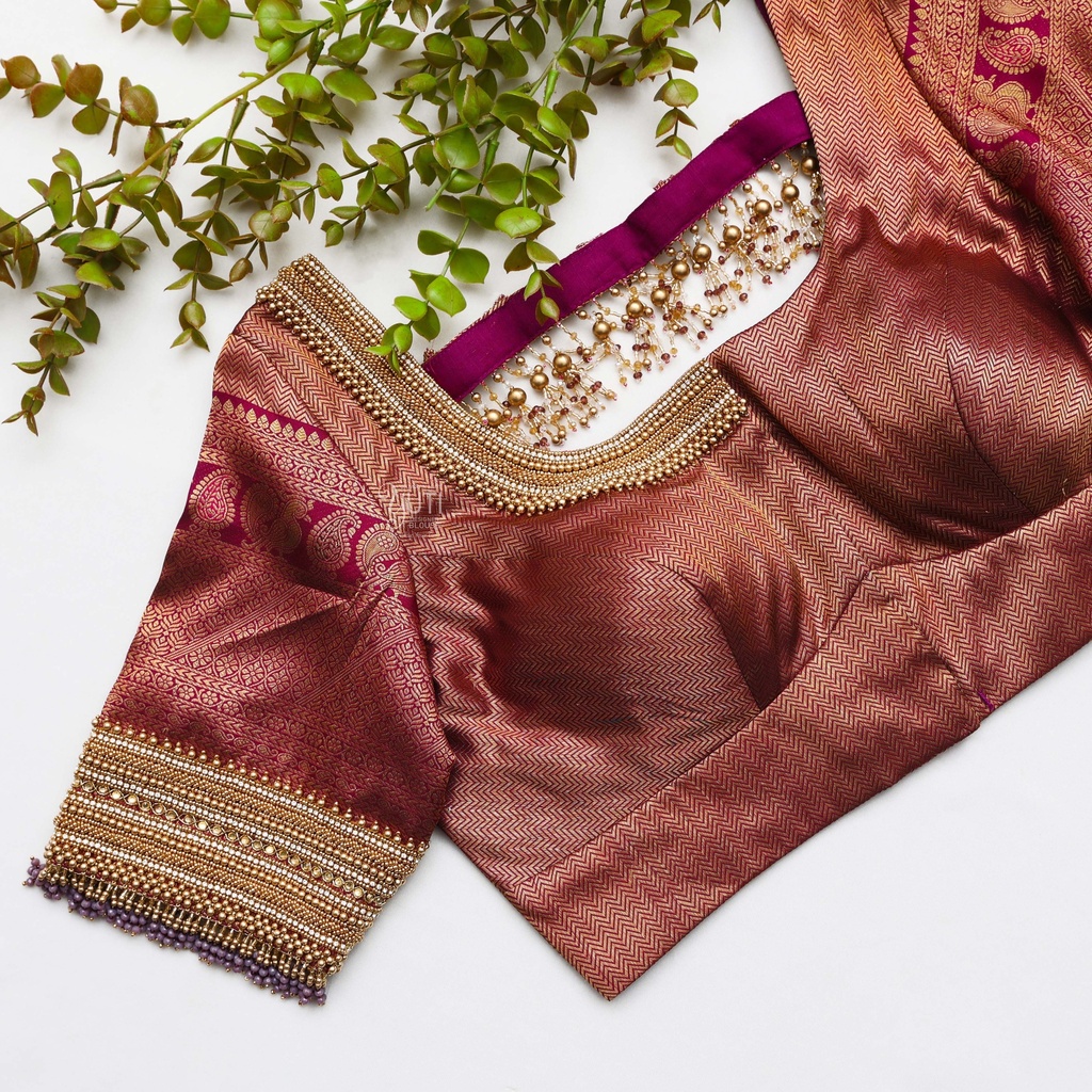 Deep Brown bridal blouse.