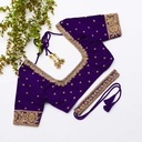Feeling like royalty in this exquisite midnight purple bridal blouse