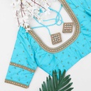 Sky blue double layer kundan bridal