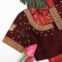 Dark brown peacock motif bridal blouse