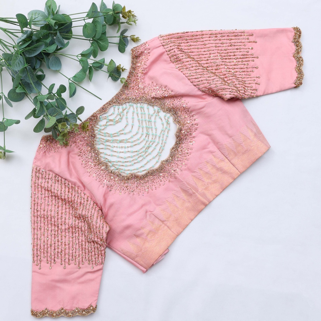 Faded Pink hand embroidery blouse