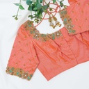 Peachy Pink hand embroidery blouse