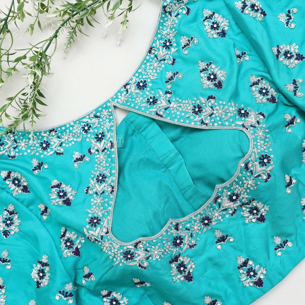 Feeling blue but in the best way with this stunning chill hand embroidery blouse