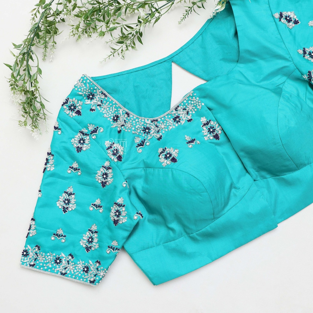 Feeling blue but in the best way with this stunning chill hand embroidery blouse
