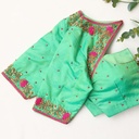 The fashion queen in new light teal bridal designer blouse