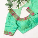 The fashion queen in new light teal bridal designer blouse