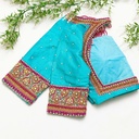 Like a mermaid bride in this stunning aqua blue bridal blouse