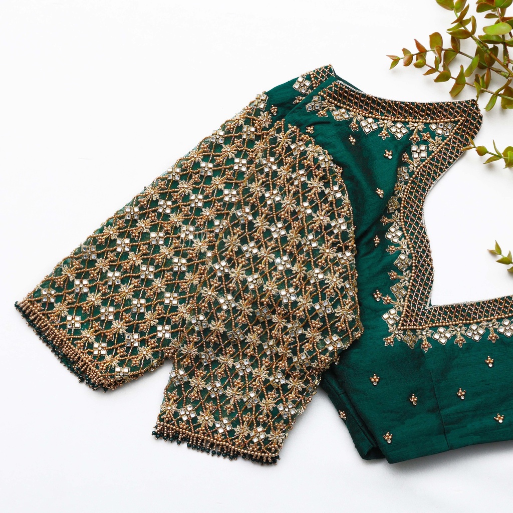 The perfect Sea Green Bridal Blouse for your special day