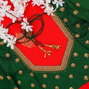 Dark green simple motif bridal blouse