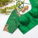 County Green embroidery blouse