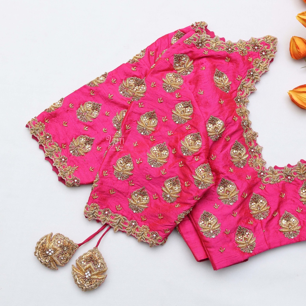 Embrace the beauty of a Pink Bridal Blouse