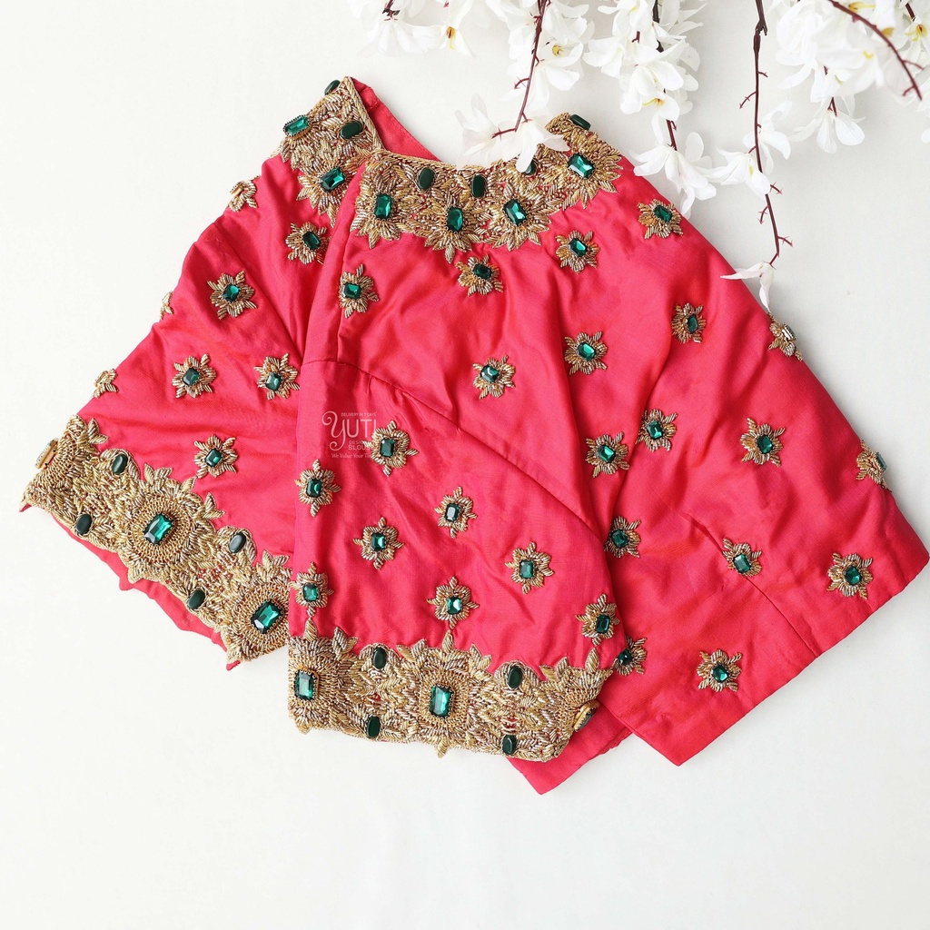 Embrace elegance and tradition with the Cornell Red Bridal Blouse